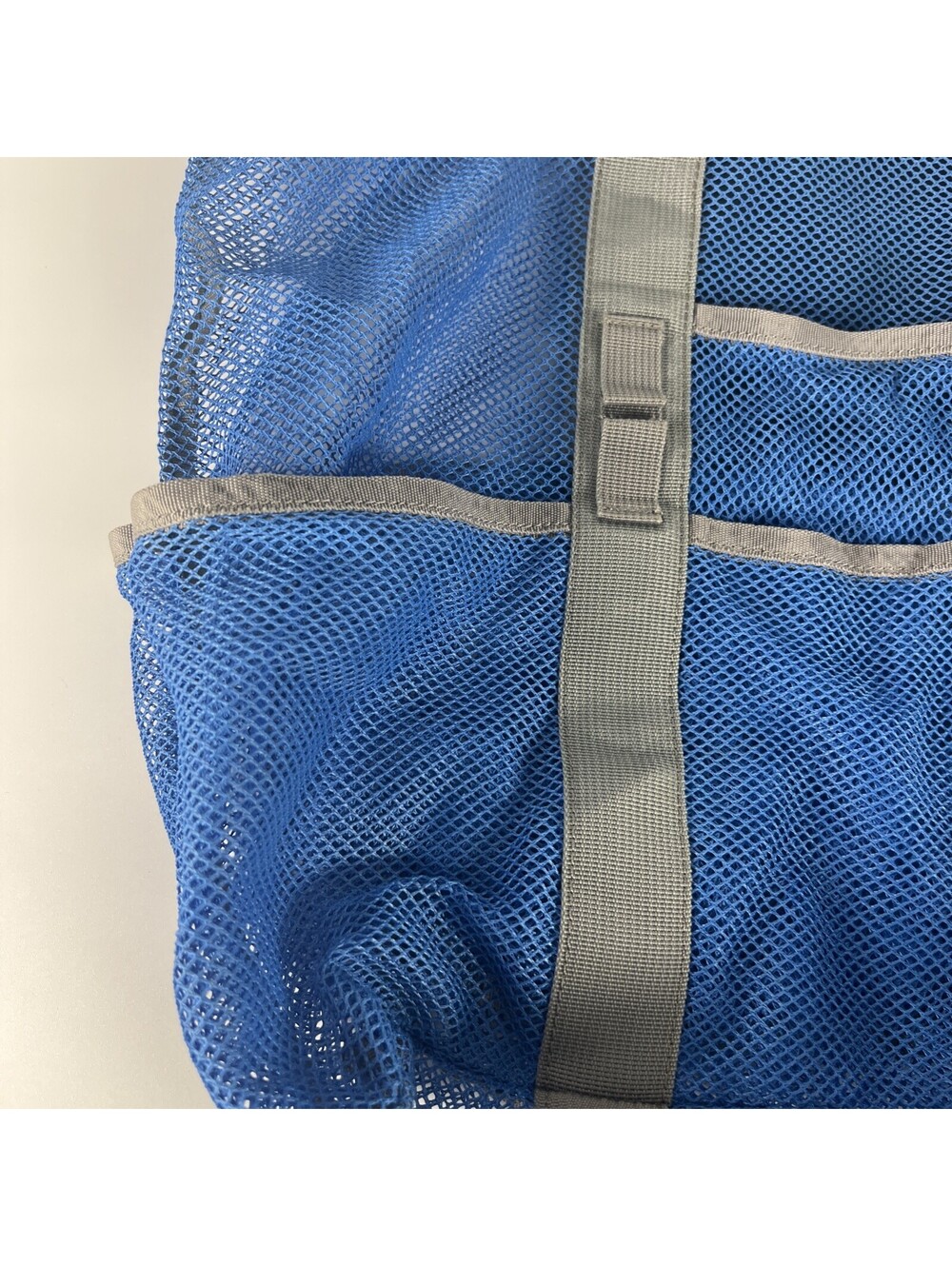 Blue Mesh Light Weight Zip Pocket Beach Tote Bag 22x17 Inches - Picture 3 of 11